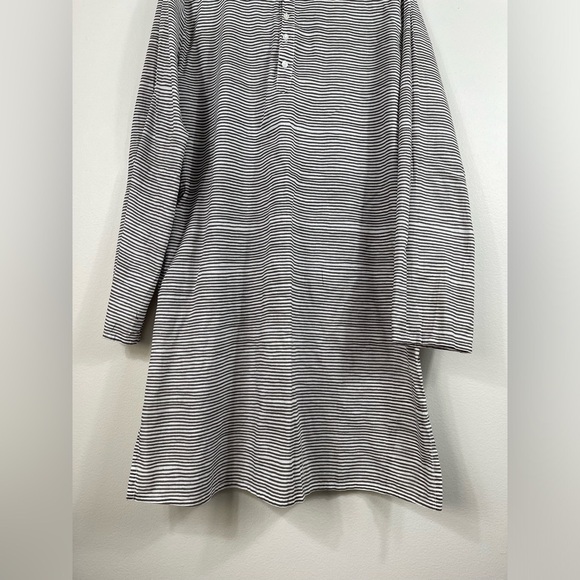 SeeDesign Women's Striped Gray and White Dress Long Sleeve Summer Cotton Size L - Picture 4 of 16